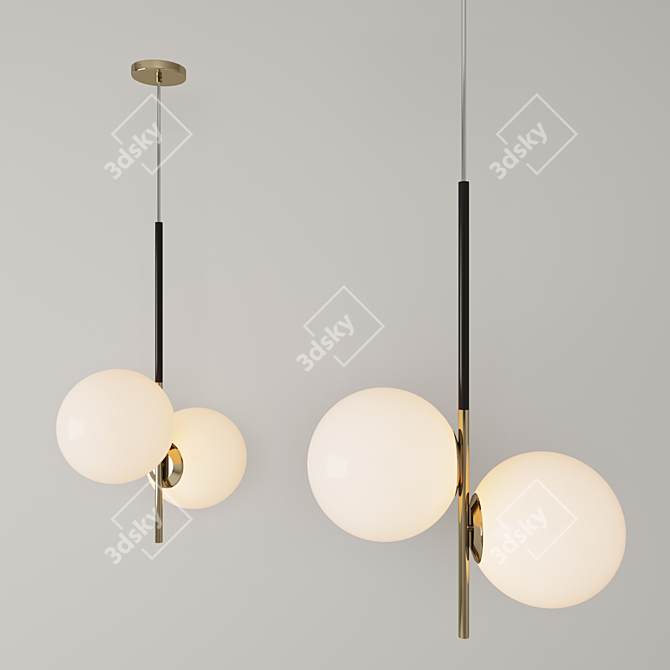 Adjustable 2-Light Pendant: Bohrer 3D model image 1