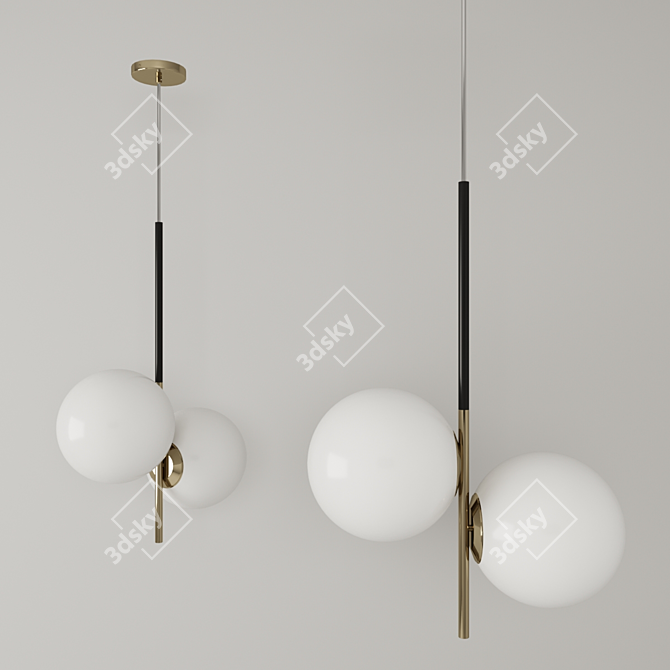 Adjustable 2-Light Pendant: Bohrer 3D model image 2