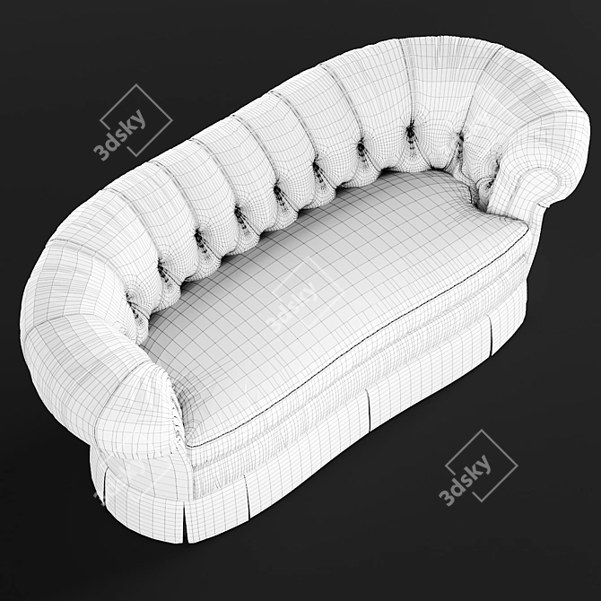 Elegant Victorian-Inspired Loveseat 3D model image 3