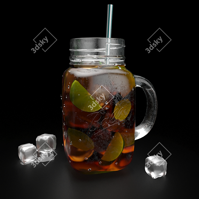 Refreshing Mason Jar Tea 3D model image 1