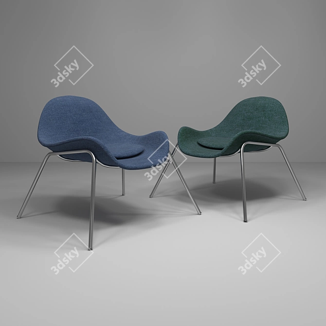 Elegant Comfort Armchairs 3D model image 1