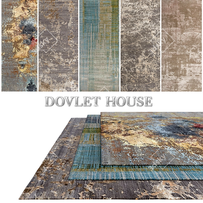 DOVLET HOUSE Carpets - Set of 5 (Part 268) 3D model image 1