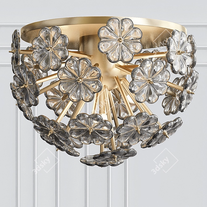 AERIN Lynn Glass Floral Flush Mount 3D model image 1