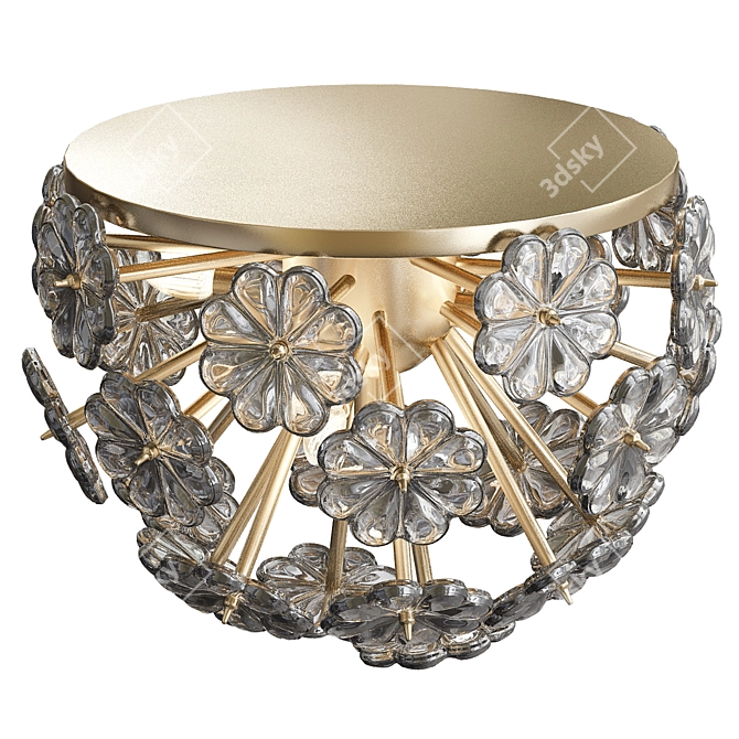 AERIN Lynn Glass Floral Flush Mount 3D model image 2