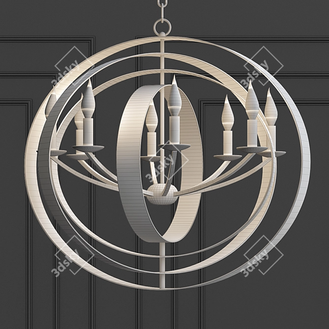 Glowing Spheres: Luna Bronze Chandelier 3D model image 3