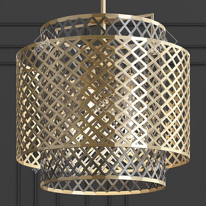 Antique Electrum Kinetic Chandelier 3D model image 1