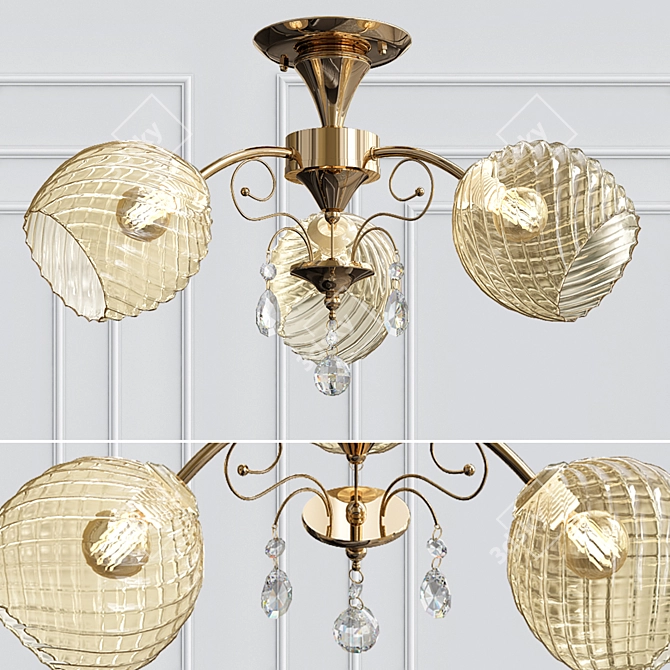 Elegance Gold Chandelier 3D model image 1