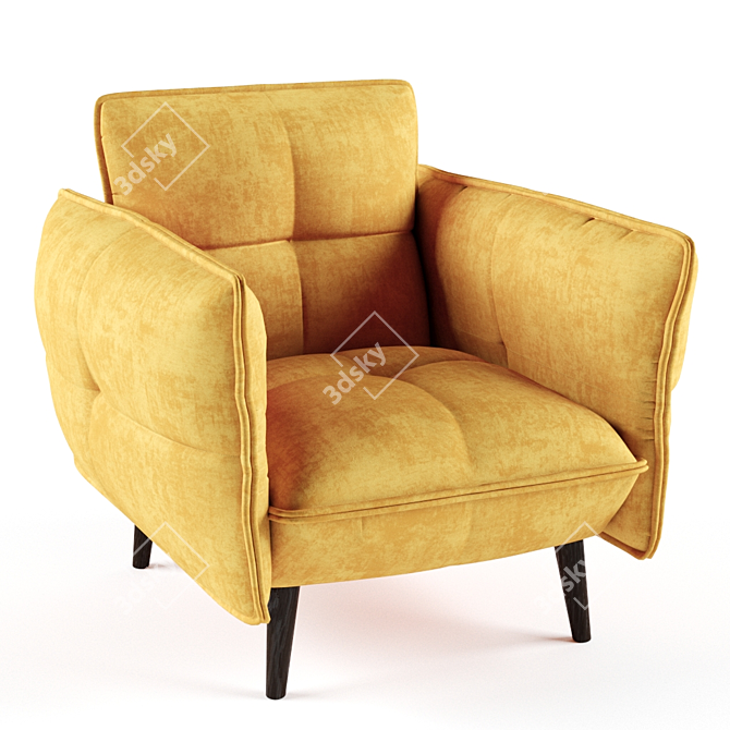 Molto Mustard Armchair 3D model image 1