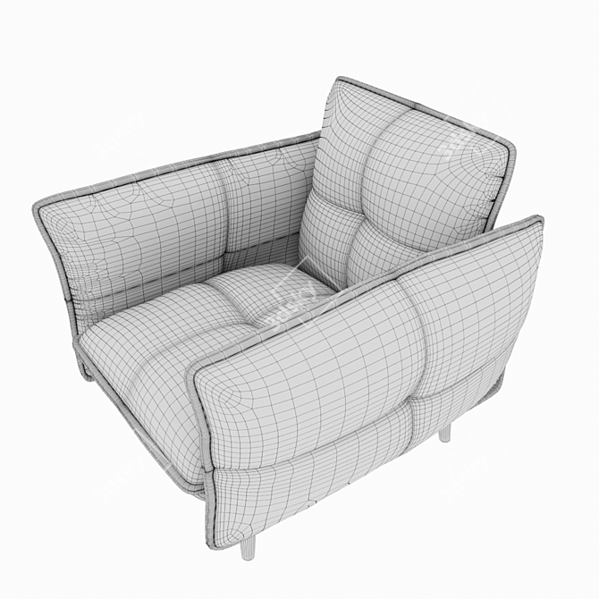 Molto Mustard Armchair 3D model image 3