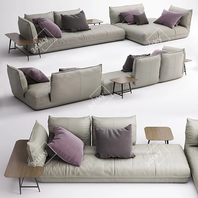 Modular Octet Sofa with Coffee Tables 3D model image 1