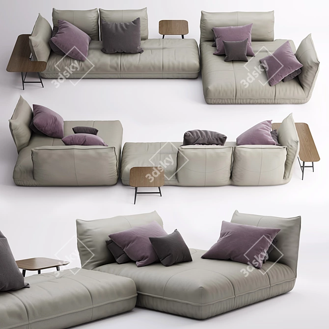 Modular Octet Sofa with Coffee Tables 3D model image 2