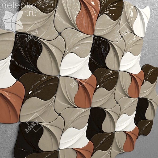 Leaf-inspired Alba Tiles 3D model image 1