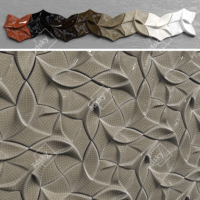 Versatile Modular Flory Tile 3D model image 3