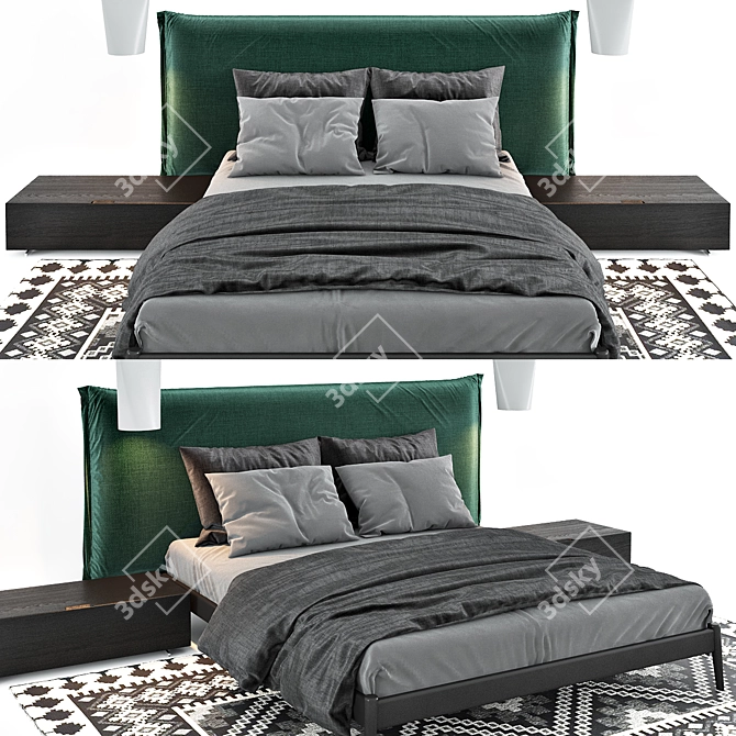 Elegant Bedframe: miniforms 3D model image 1