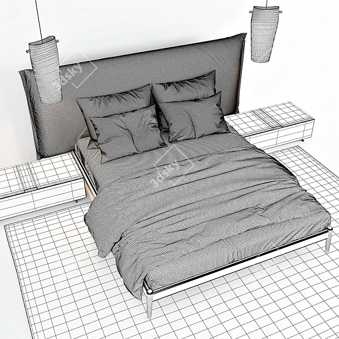 Elegant Bedframe: miniforms 3D model image 3