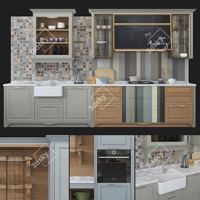  Elegant Italian Kitchen: Aster Cucine Portrait 3D model image 1