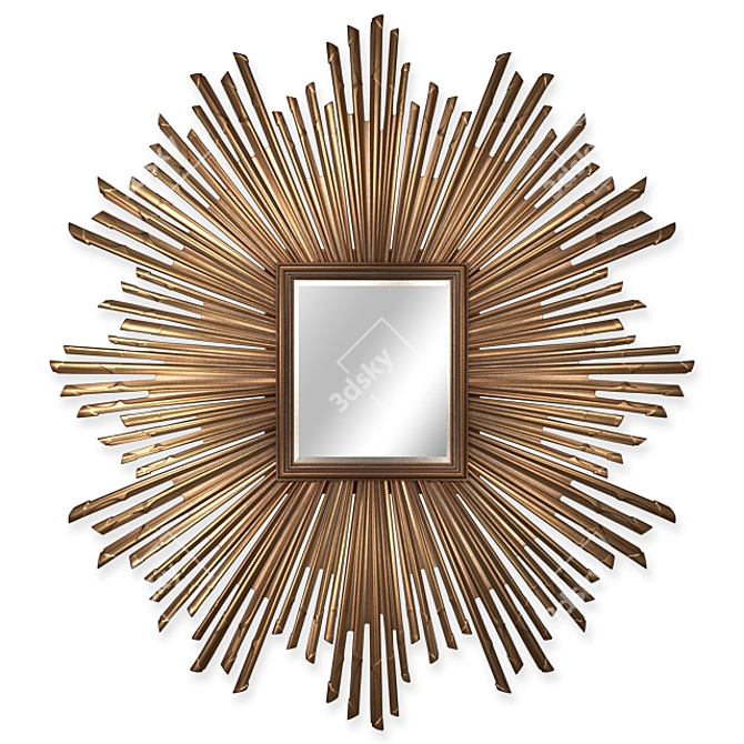 Elegant 17th C. Sunburst Mirror 3D model image 1