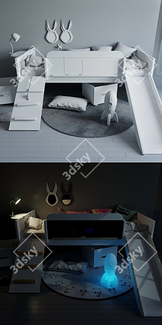 Limited Edition Bed: Stylish and Functional 3D model image 2