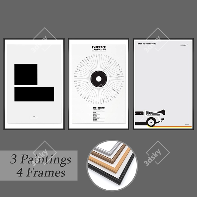 Modern Wall Art Set No. 397 3D model image 1