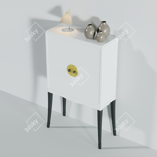 Elegant Classic Sideboard 3D model image 2