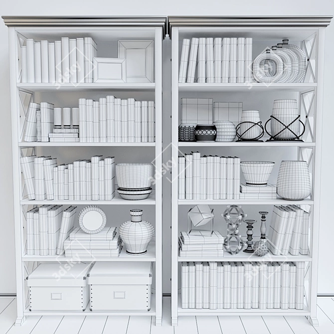 Quality Storage Set: 3D Open Shelves 3D model image 2