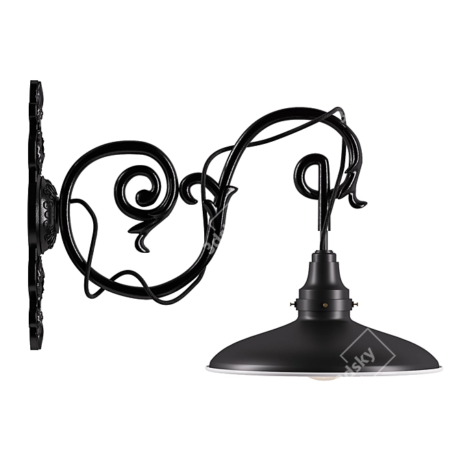 Black Sconce Bracket | Art. 2298 | Elegant Lighting Solution 3D model image 2