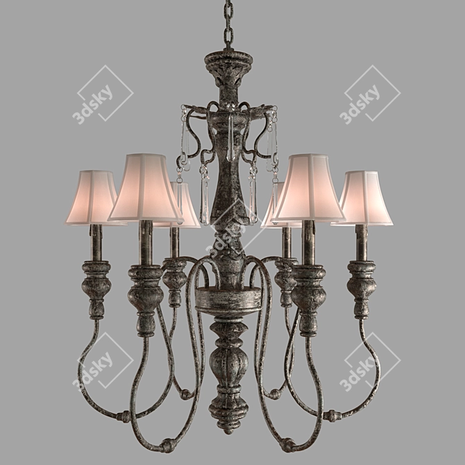 Industrial Loft Chandelier 3D model image 1