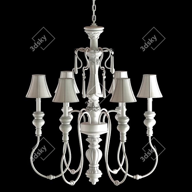 Industrial Loft Chandelier 3D model image 3