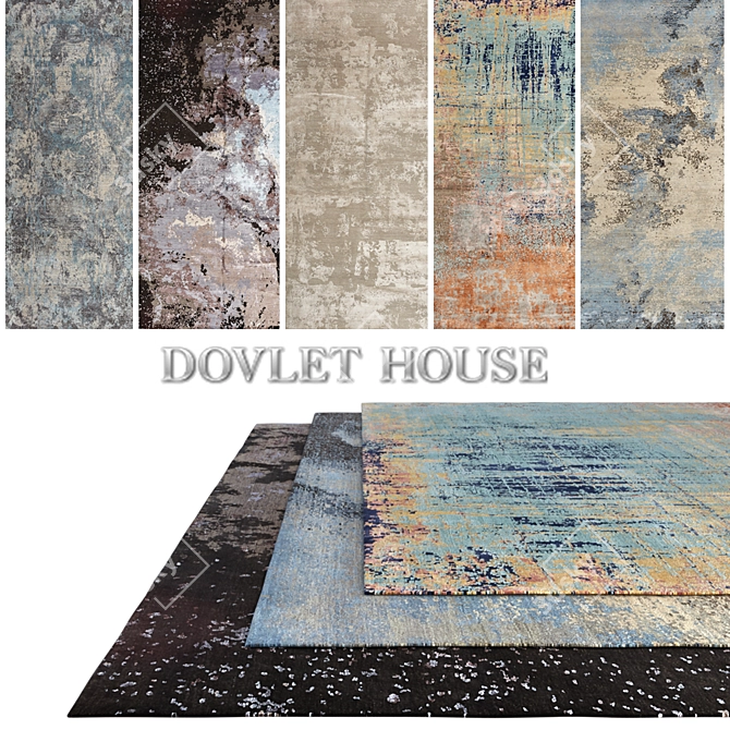 DOVLET HOUSE 5-Piece Carpets (Part 274) 3D model image 1