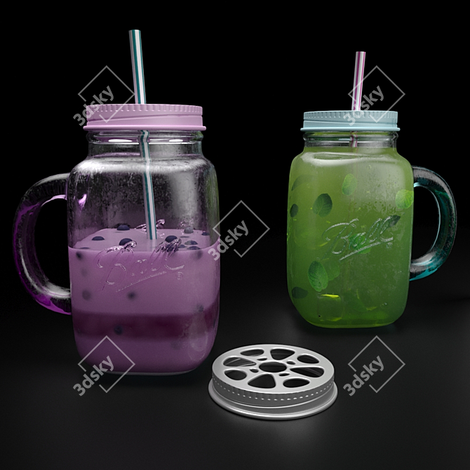 Berry Bliss Mason Jar Mug 3D model image 1