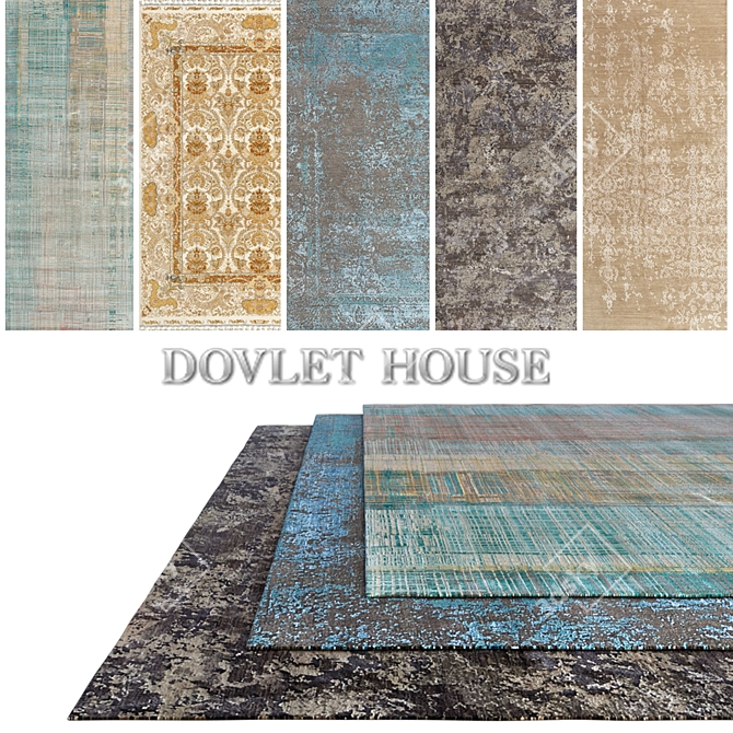 Luxury Carpet Set by DOVLET HOUSE (5 pcs) 3D model image 1