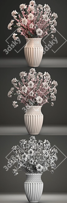 Cherry Blossom Carnation Bouquet 3D model image 3