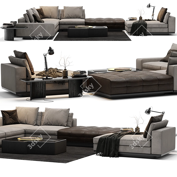 Minotti Lawrence Sofa Set 3D model image 1