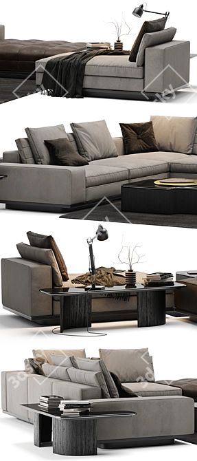 Minotti Lawrence Sofa Set 3D model image 2