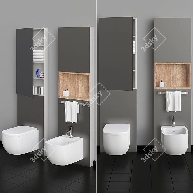 Luxury Toilet Furniture 3D model image 1