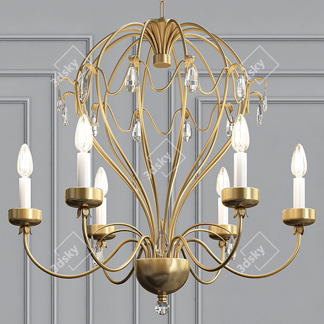 Vintage Iron Balloon Chandelier 3D model image 1