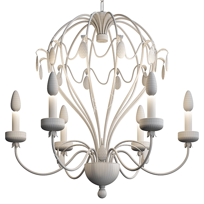 Vintage Iron Balloon Chandelier 3D model image 3