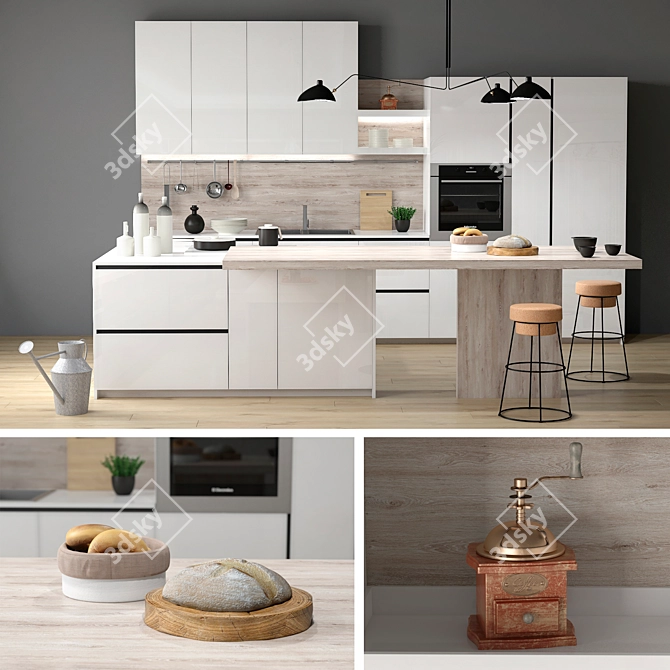 Snaidero Kitchen: Modern European Design 3D model image 1