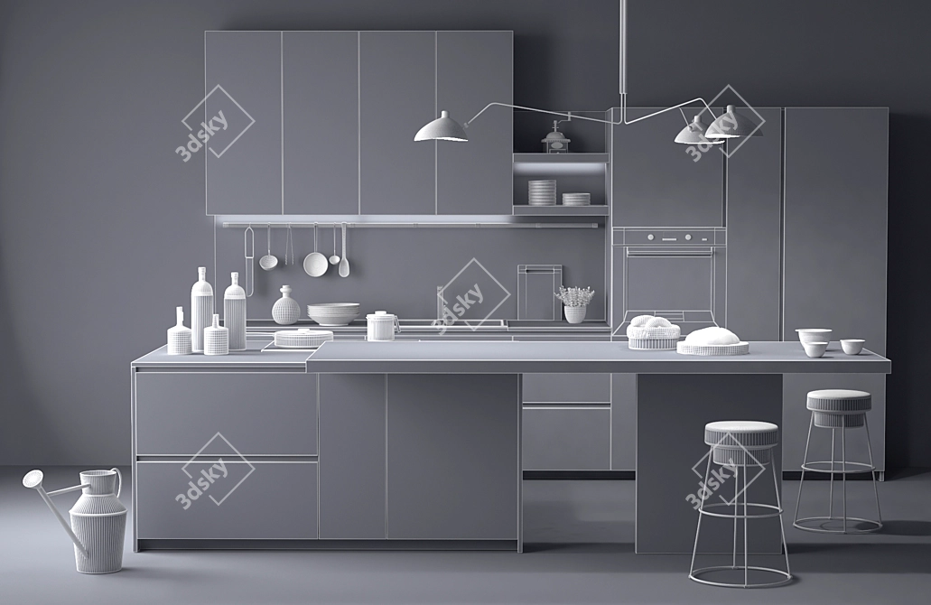 Snaidero Kitchen: Modern European Design 3D model image 3