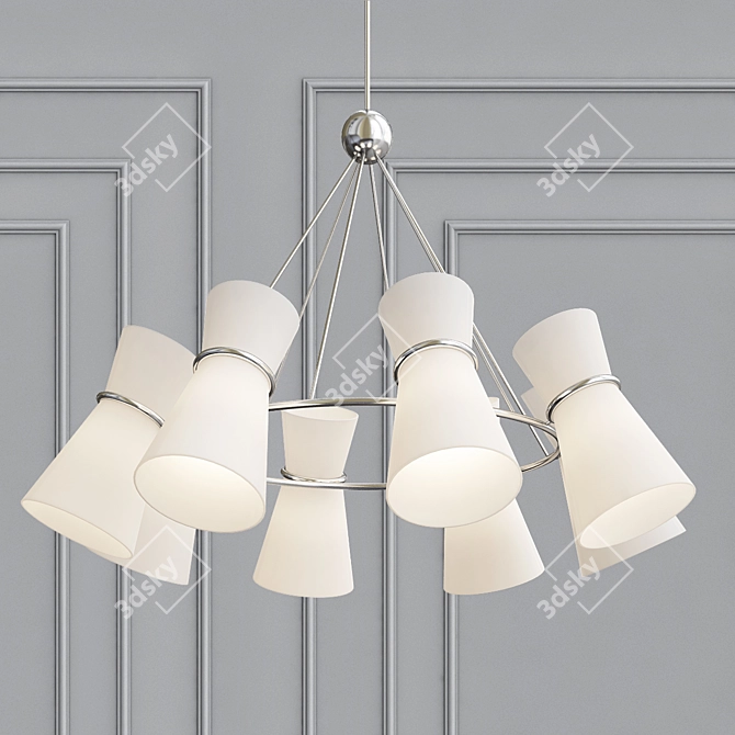 Elegant Clarkson Chandelier: Minimalist Design, Soft Lighting 3D model image 1