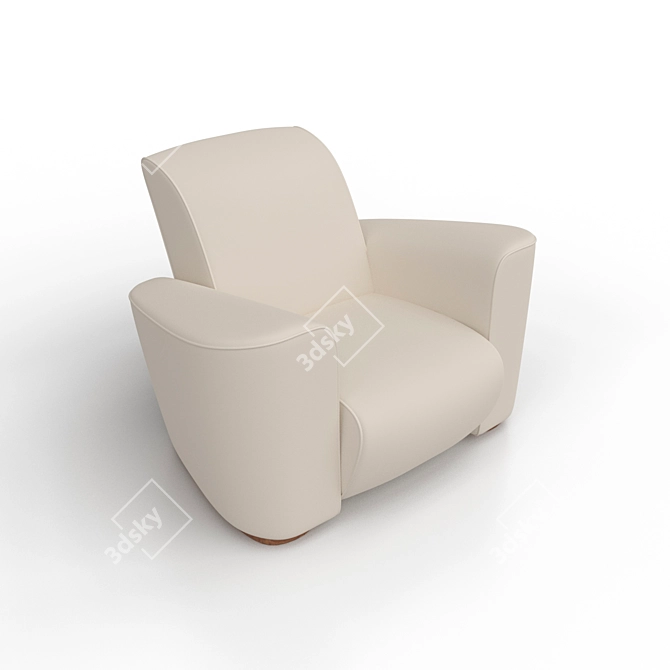 Sophisticated Art Deco Club Chairs 3D model image 1