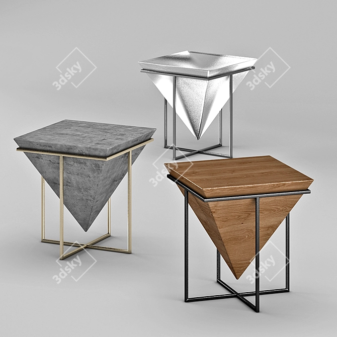  Stylish Pyramid Side Table: Variety of Models and High-Resolution Textures 3D model image 1