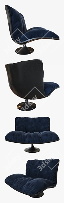 Luxurious Marilyn Nabuk Armchair by Baxter 3D model image 2