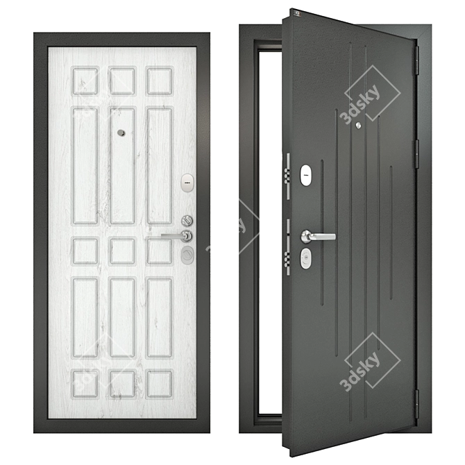 Premium Steel Entrance Doors by Groff P 3D model image 1