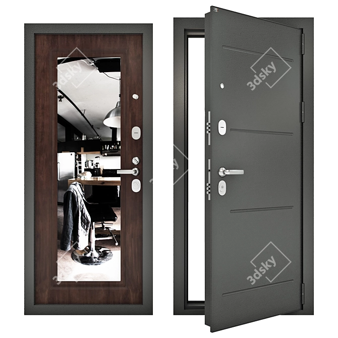 Groff Premium Steel Entrance Doors 3D model image 1