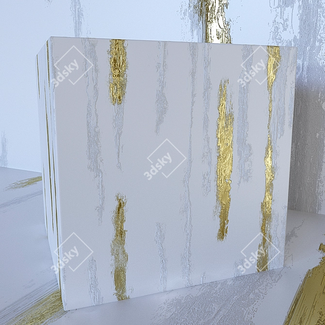 Elegant Gold Decorative Plaster 3D model image 2