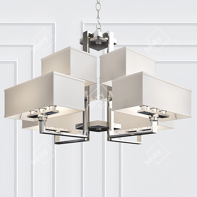 Luxurious Furstenberg Stainless Steel Chandelier 3D model image 1