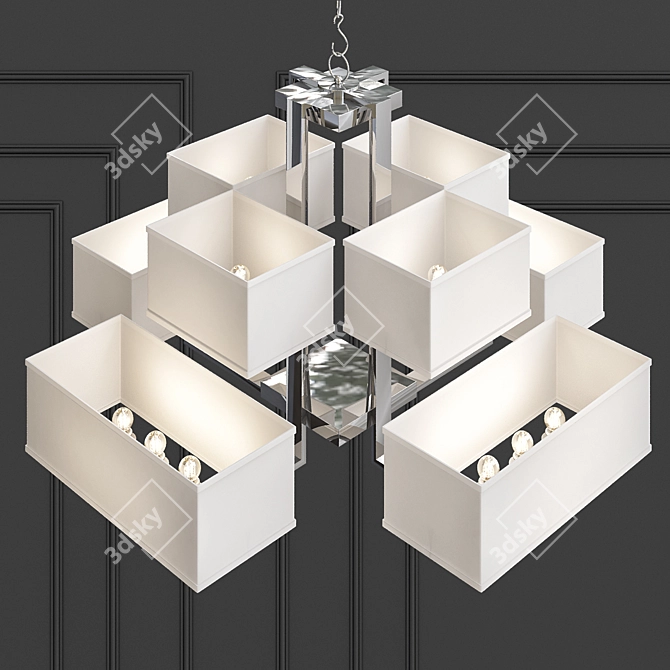 Luxurious Furstenberg Stainless Steel Chandelier 3D model image 2