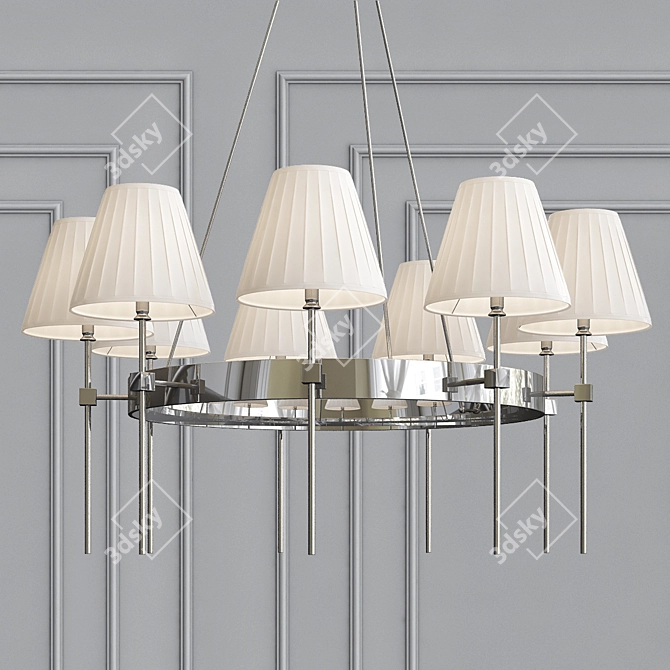 Stylish Stainless Pendant Light 3D model image 1