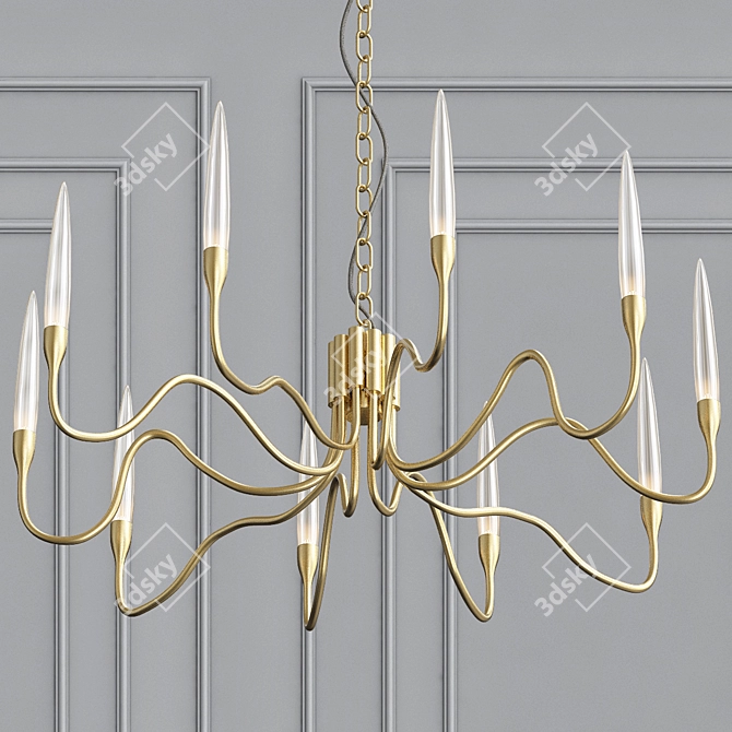 Elegant Round Chandelier: Il Pezzo Mancante Il Pezzo 3 3D model image 2